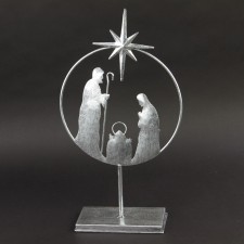 MTL.SLVR RND NATIVITY STAND