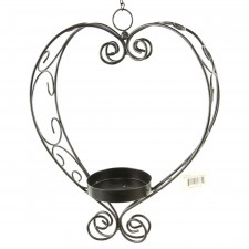 MTL BLK HEART TRELLIS HANG.S2