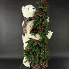 40"PLAID POLAR TREE BEAR