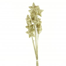 50MM GLITTER STARS 10/BU GLD