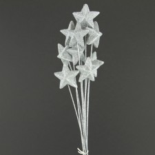50MM GLITER STAR 10/BUN SILVER