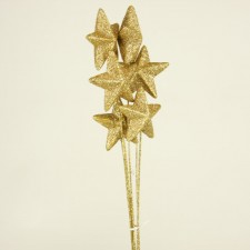 70MM GLITTER STAR 6/BU GOLD