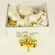 30MM GLASS BALL 72/BX GOLD