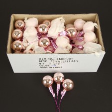 35MM GLASS BALL 72/BX PINK