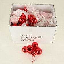35MM GLASS BALL 72/BX RED