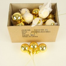40MM GLASS BALL 36/BX GOLD