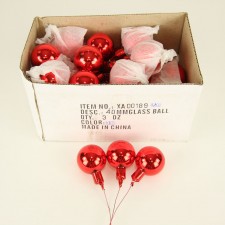 40MM GLASS BALL 36/BX RED
