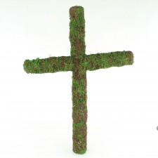 36"TWIGGY VINE/GRN MOSS CROSS