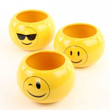 6"RND.EMOJI CERAMIC POT