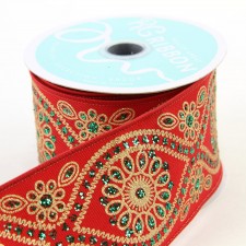 2.5"X10YD DELUXE WAVY FLORAL