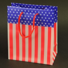 7.5"X9"PLST.FLAG GIFT BAG A4