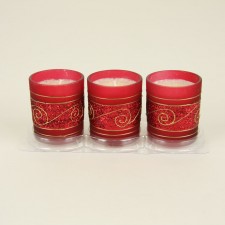 2"X2.5" CANDLE SWIRLED GLITTER 3/PKG