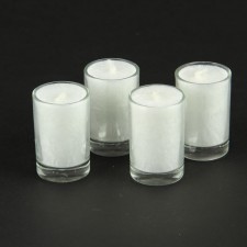 1.25"X2"GLS VOTIVE WHT 4/PKG