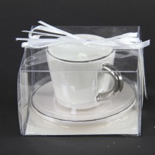 2"X2"CUP CANDLE/PLATE WHITE