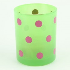 3"GRN GLS HLDR/FUCH DOT T-LITE