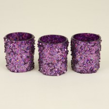 2"X2.4"BEADED T-LITE 3/PKG
