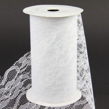 6"X10YD LACE TULLE WHITE