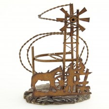 METAL WINDMILL WINE HOLDER