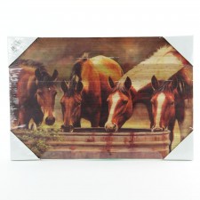 DRINKING HORSE WOODEN PIC