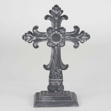 13"HX10"W GREY TABLE CROSS