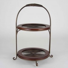 18"WOOD/WIRE 2TIER TRAY A4