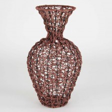 15"H OPEN WEAVE WIDE VASE M4