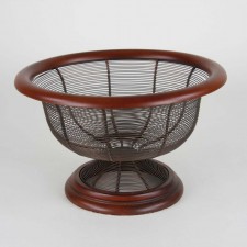 8.5"X14"D WOOD/WIRE BOWL