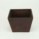 MED SQUARE WOOD BOX BROWN