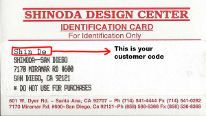 Shinoda Design Center Account Card Example