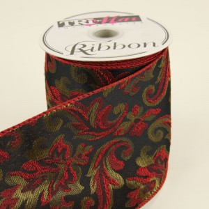4" Vintage Leaves Wired Ribbon 4" Vintage Leaves Wired Ribbon