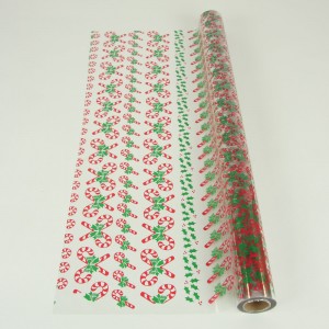 24" x 100' Candy Cane Cello Red/Green
