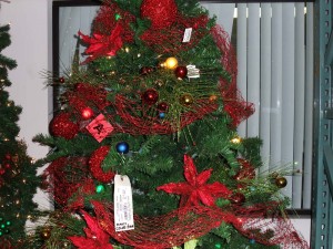 Christmas Tree decorated with Glittered Netting