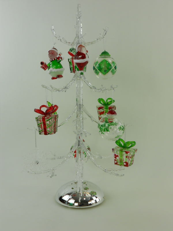 Acrylic Christmas Tree decorated with ornaments