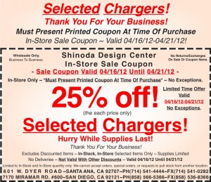 Sale Coupon 25% off Selected Chargers 041612 Sale Coupon 25% off Selected Chargers 041612