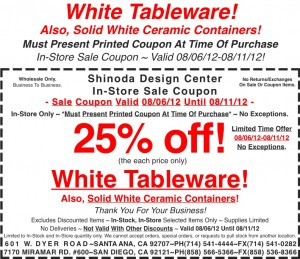 Sale Coupon 25% off White Tableware White Ceramic Containers 080612
