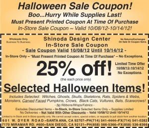 Sale Coupon 25% off Halloween Items Coupon 100812