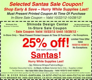 Shinoda Design Center Santa 25% Off