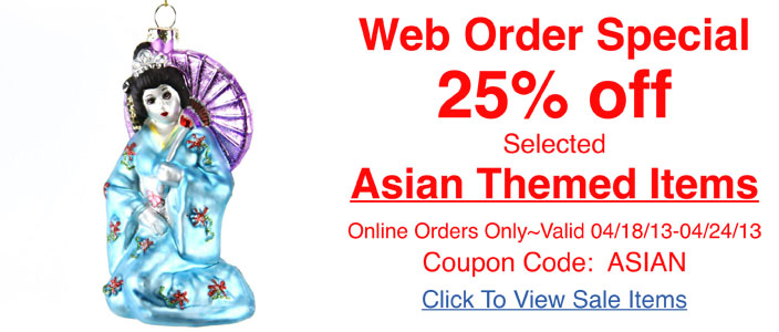 Web Order Special on Selected Asian Themed Items