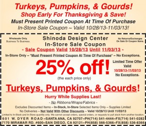 Sale_Coupon_25_off_Turkeys_Pumpkins_Gourds_102813