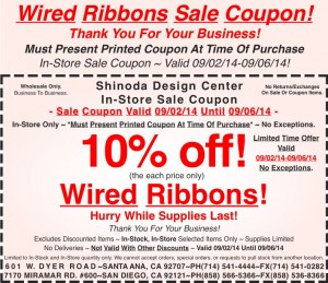 Sale_Coupon_10_off_Selected_Wired Ribbons_090214
