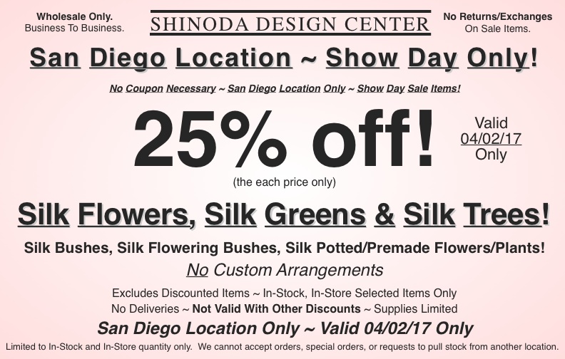 San Dieg SD Spring Wedding Floral Design Show Silk Sale c 0417