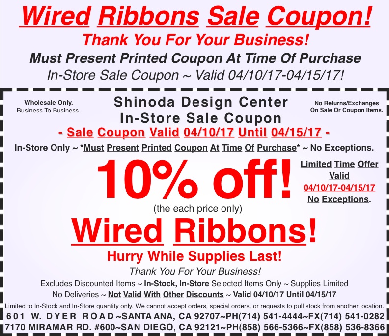 Sale_Instore_Coupon_10_off_Selected_Wired Ribbons_041017