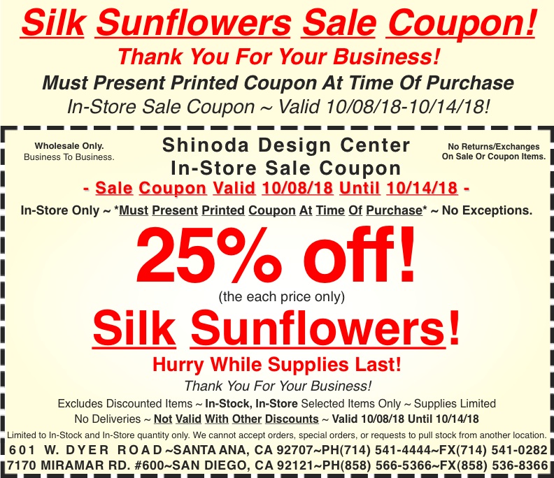 Sale_Instore_Coupon_Selected_Silk_Sunflowers_100818