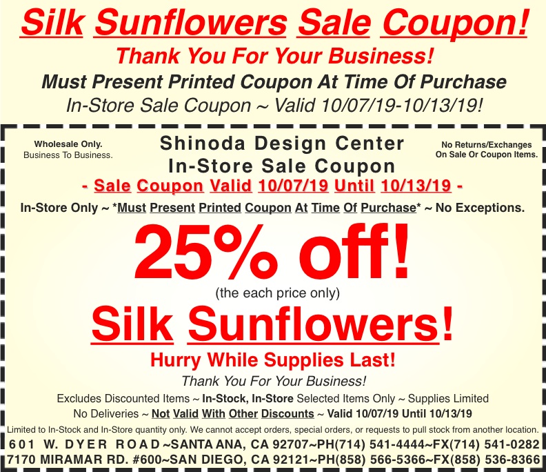 Sale_Instore_Coupon_Selected_Silk_Sunflowers_100719